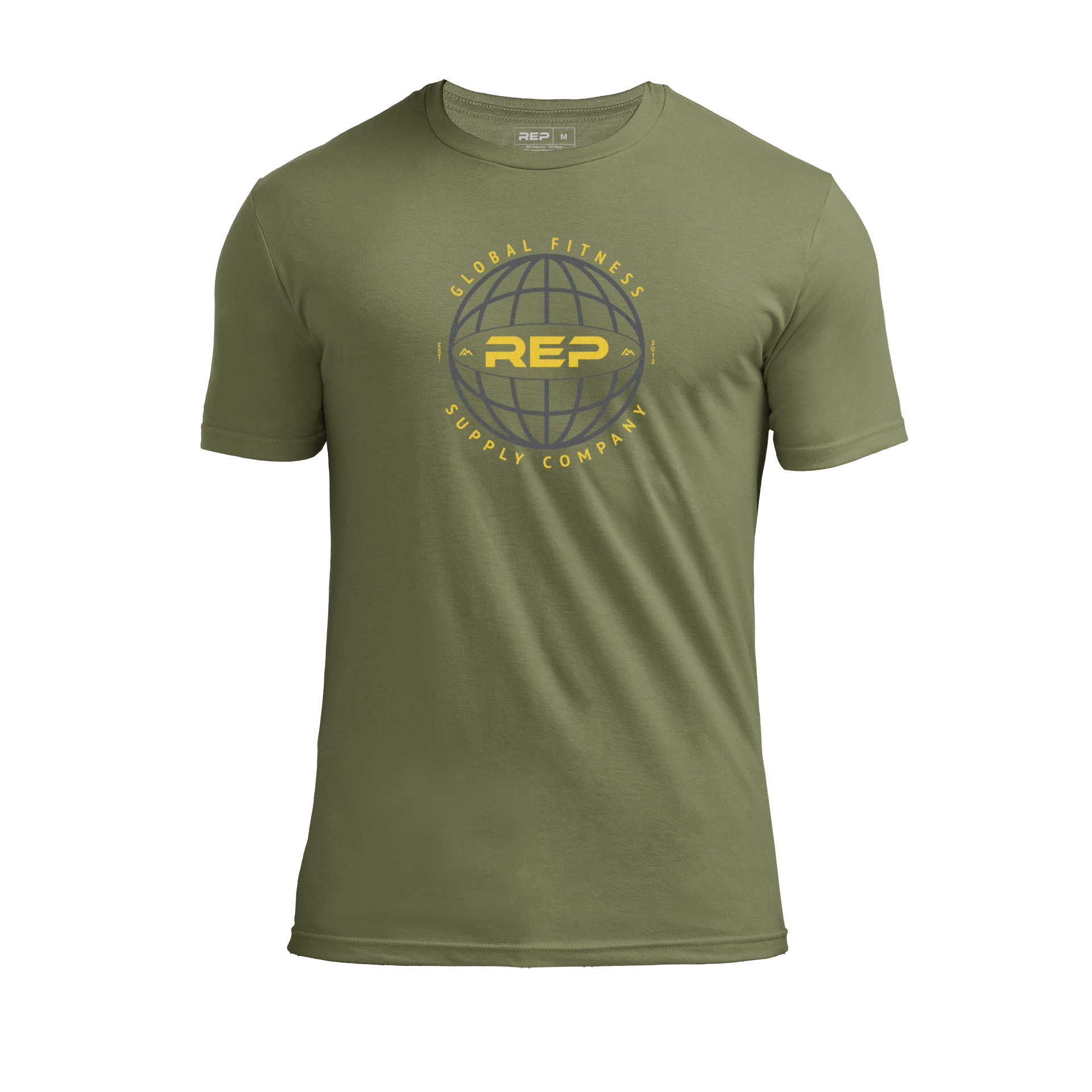 Clearance: Worldwide Tri-Blend Crew T-Shirt - Heather Olive/Gray / Small